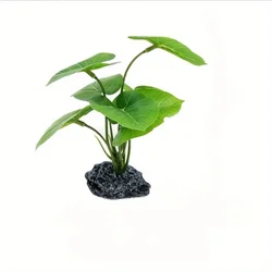 Artificial Floating Aquarium Plant Decoration - Realistic Leaves and Sturdy Stem for Low - Maintenance Reptile Terrariums and Water Tanks (1Pc)