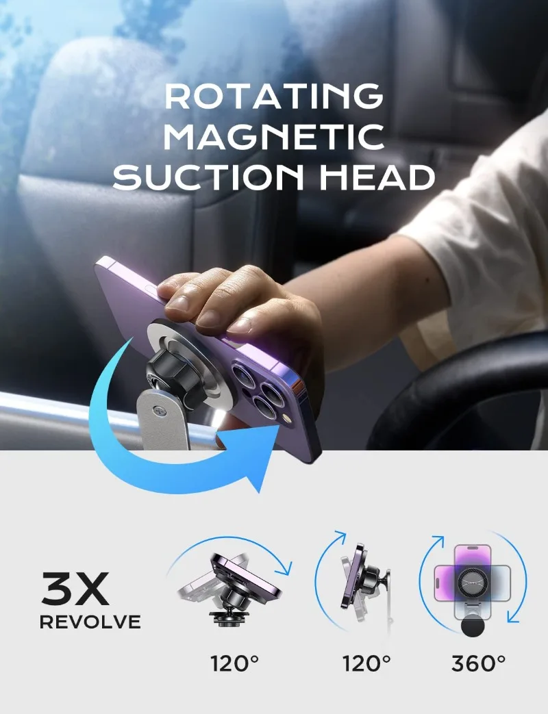 LISEN Fits MagSafe Car Mount 20 Strong Magnets Magnetic Phone Holder for Car