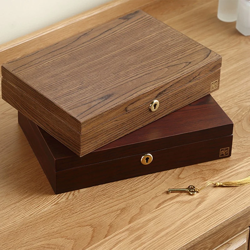 

1 Piece Wooden Flip Jewelry Organizer Box Jewelry Storage Gift Display Case Watch Earrings Ring Holder Jewellery Storage A