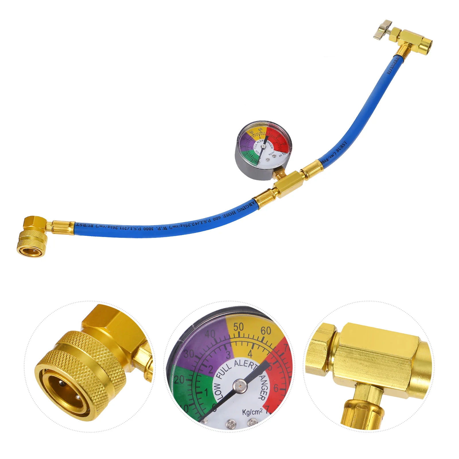 Recharge Kit Ac Refrigerant 134A Hose Fluoride R134A Pro Car A C Gauge