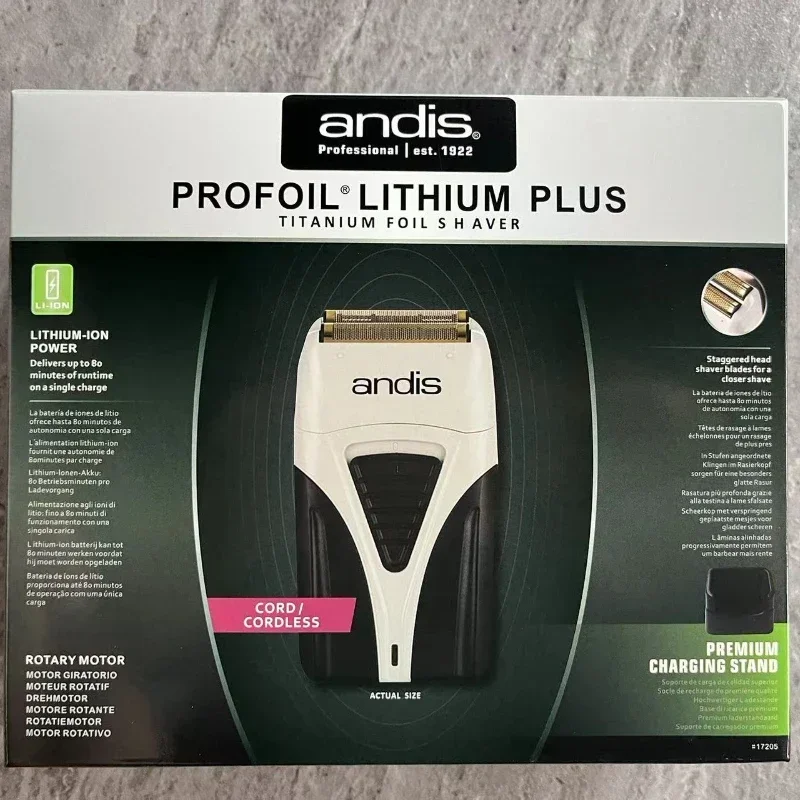 Original ANDIS Profoil Lithium Plus 17205 barber hair cleaning electric shaver for men razor bald hair clipper supplies American