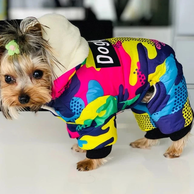 Thicken Warm Dog Jumpsuit Winter Pet Dogs Clothes for Chihuahua Coat Waterproof Hoodie Puppy Overalls Poodle Jacket Pet Apparel 3