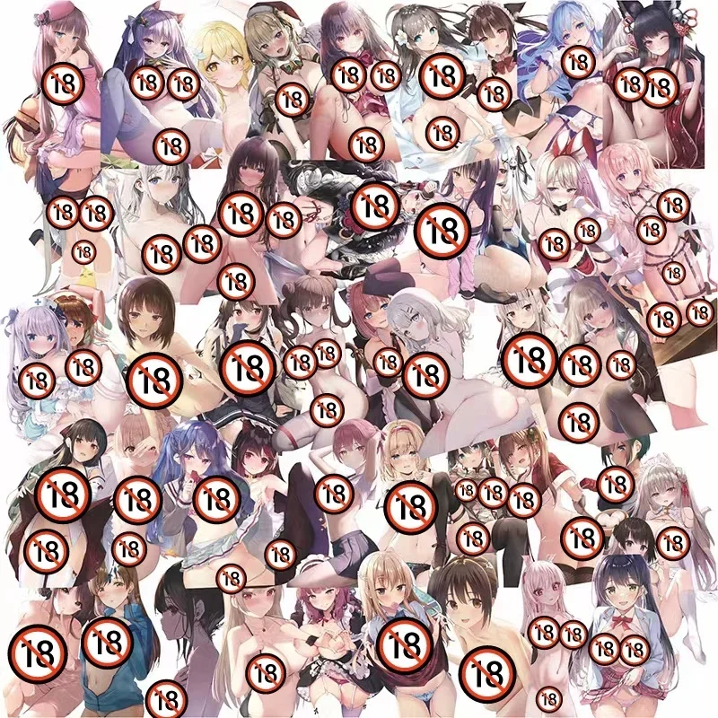 50pcs Waifu Hentai Anime Sexy Girls Cute Versatile Waterproof Stickers (18+) 2