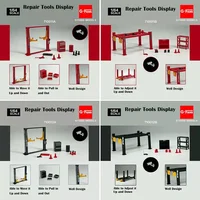 12Pcs/Set Diorama 1/64 Car Garage Maintenance Tools Alloy Die-Cast Model Car Garage Display Scene Model Toy 1