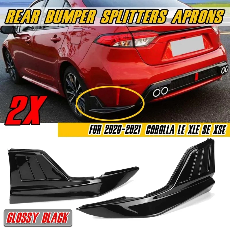 

Gloss Black Car Rear Bumper Splitter Guard Protection Cover For Toyota Corolla LE XLE SE XSE 2020 2021