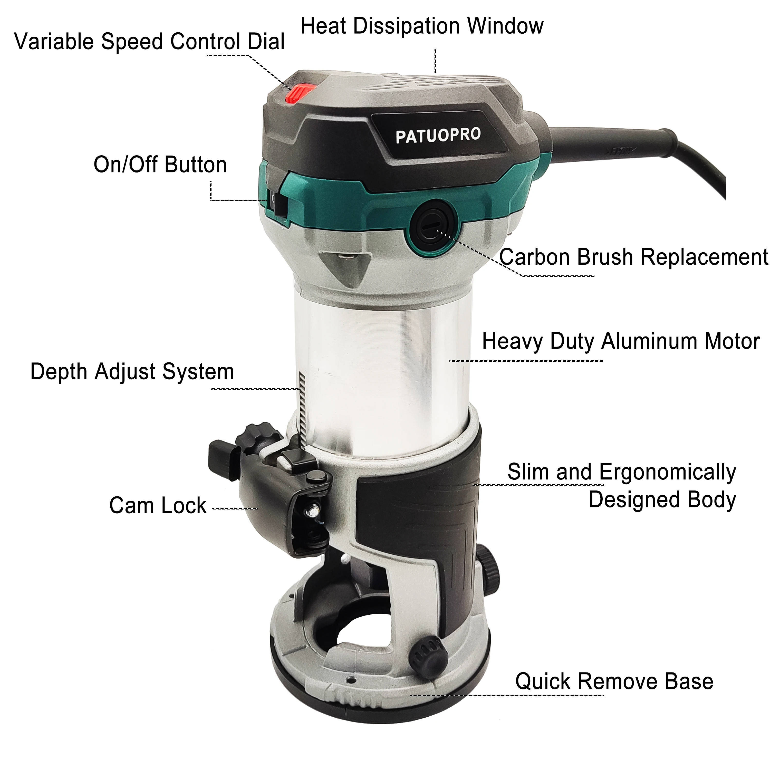 Wood Router Woodworking Tools Wood Trimmer Compact Router Tool Set
