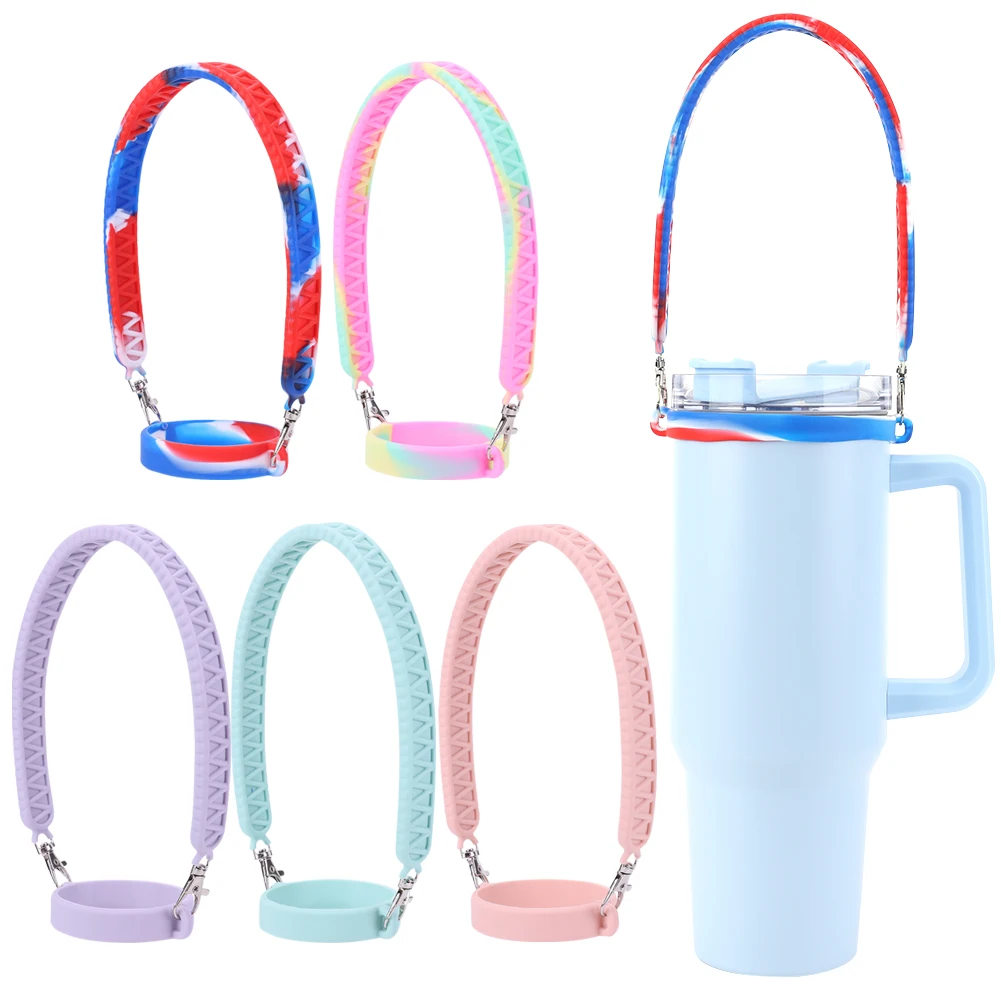 실리콘 물병 손잡이, 스탠리 컵 액세서리용 물병 슬링 스트랩, 대부분의 8-40oz