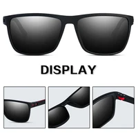 Lunettes de soleil polarisées UV400 pour hommes et femmes, monture carrée mate, de haute qualité, flambant neuves 5