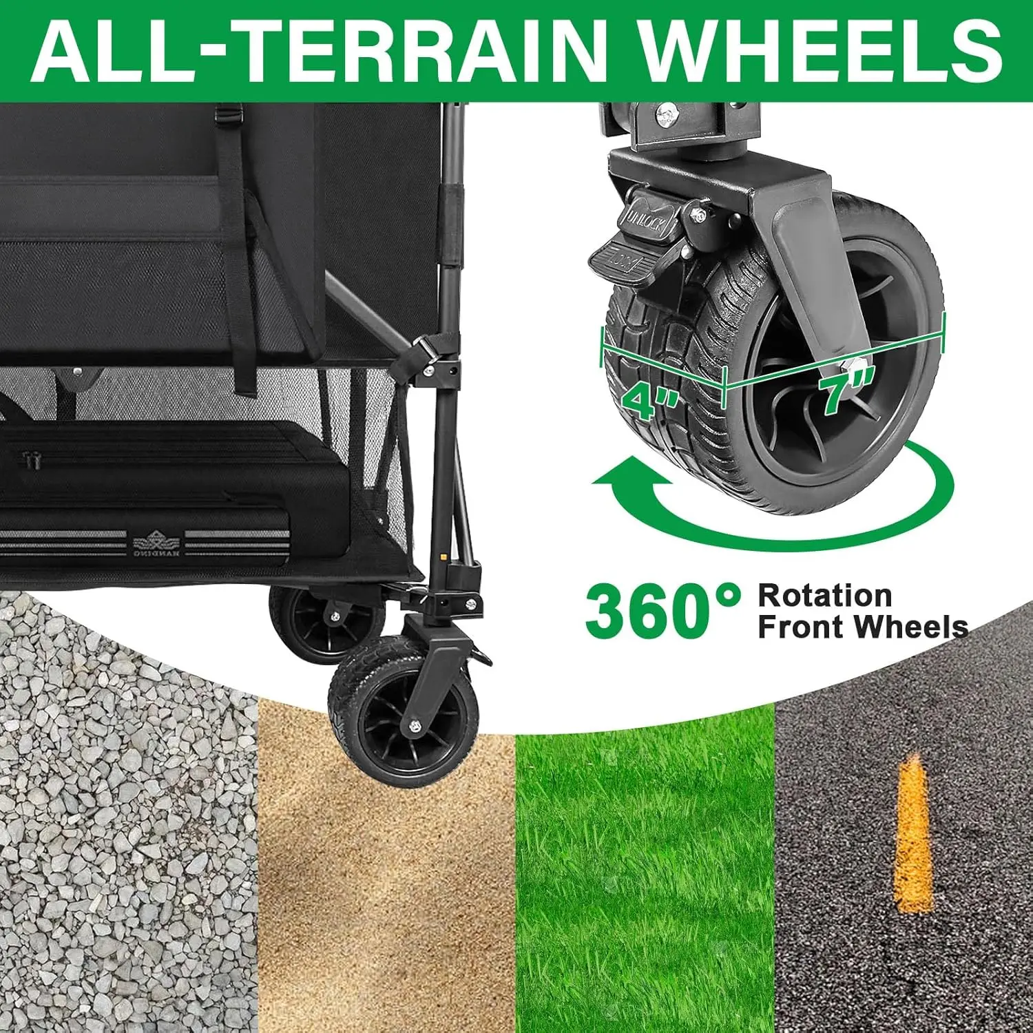 Double Decker Wagon 600lb Capacity 400L Collapsible Sports Wagon