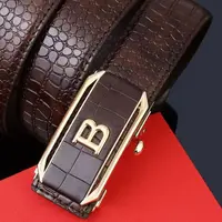 Casual Black Coffee Business Leather Belt Luxury Design Trendy Brand Automatic Buckle Waist Belt Man Crocodile Pattern Waistband - Image 2