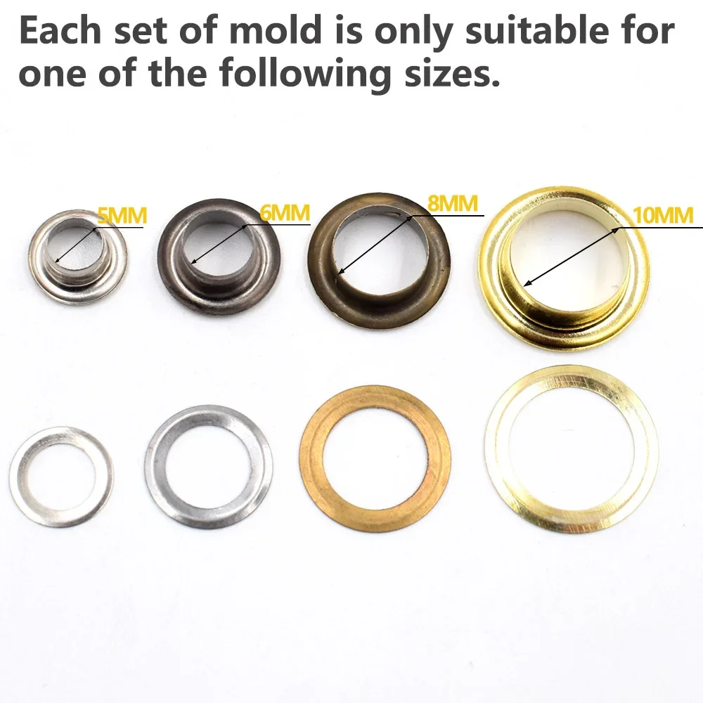 Metal Hole Eyelet Mold 12mm/6M Thread Press Eyelets Grommet Fasten Tool Die Set for Pression Machine