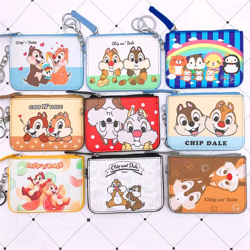 

Disney Kawaii Anime Cartoon Squirrel Chichiti Card Set Zero Wallet Cute Student Free Lunch Meal Card Bus Card Bag Gifts Girls