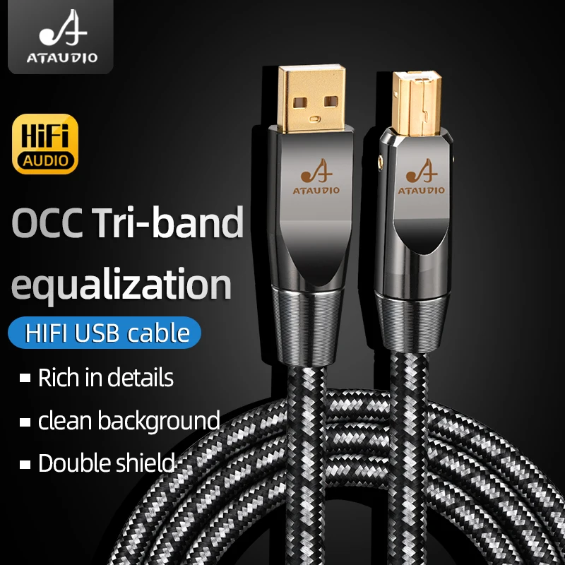 Cable USB HiFi Lightning a tipo B para amplificador, conector DAC de alta gama 7N OCC, A-B USB, A-C, B-C, conector Lightning C