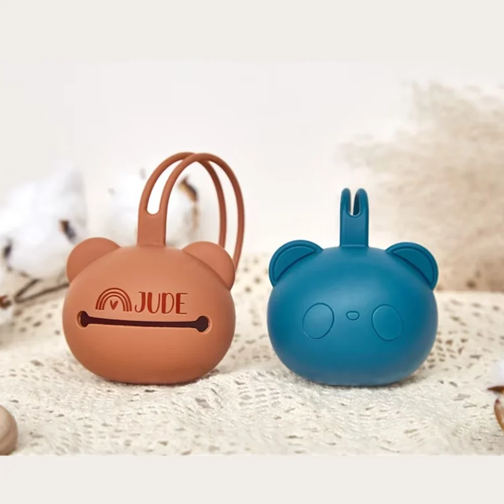 MIYOCAR Personalized Silicone Baby Pacifier Holder Case Custom Silicone Dummy Holder Dummy Storage Dummy Box Baby Shower Gift 3