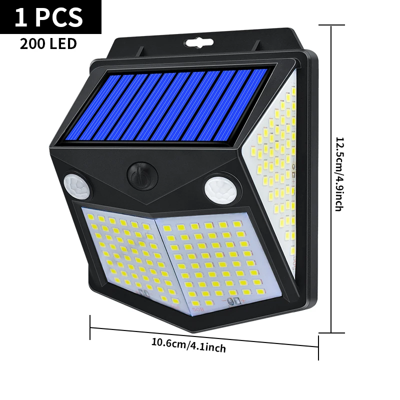 New Solar Lights 200/194/188 LEDs with Lights Reflector 270° Wide Angle IP65 Waterproof Easy-to-Install Security Garden Lights best outdoor solar lights Solar Lamps