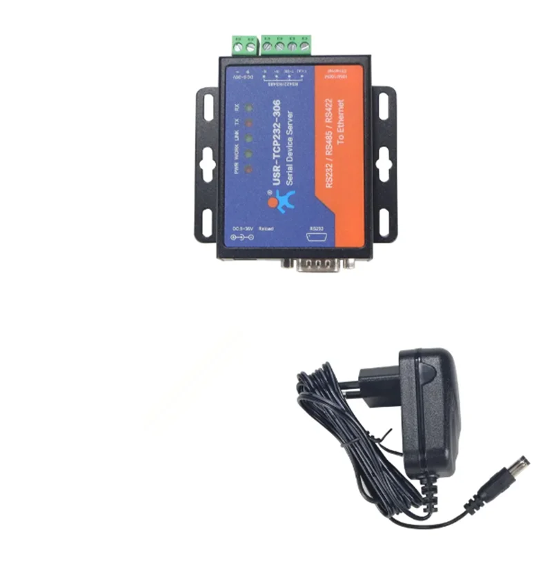 USR-TCP232-306 Low cost RS232 RS485 RS422 serial to network ethernet converter with web page function building automation WiFi Converter Serial Ethernet Device Server