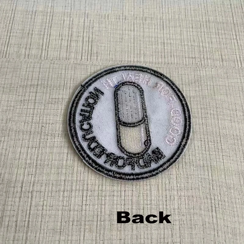1PCS/6CM,GOOD FOR HEALTH BAD FOR EDUCATION,Letter Clothing Badges 