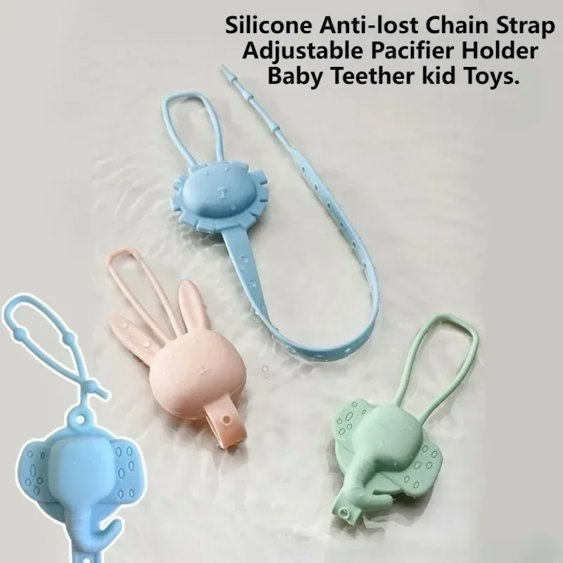 Portable Cute Toy Straps for Baby Silicone Pacifier Clips Adjustable Cup Straps for Strollers High Chair Cribs Hanging Baskets