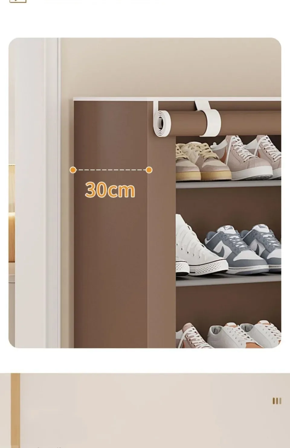 Description Picture 6 of itemDustproof Shoe Rack Multilayer Nonwovens Shoes Organizer Household Storage Shelf Living Room Hallway Space-saving Shoe Cabinet