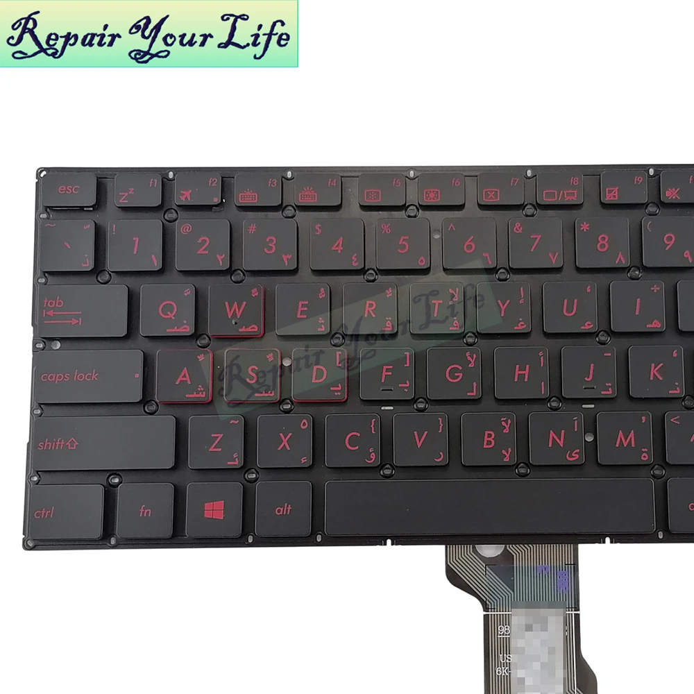 Árabe Latino Francês Azerty Teclado Portátil para Asus G501jw N501jw Ux501jw 662ear00 662ela00 662efr00 ar la Teclado Original Vermelho - Imagem 6