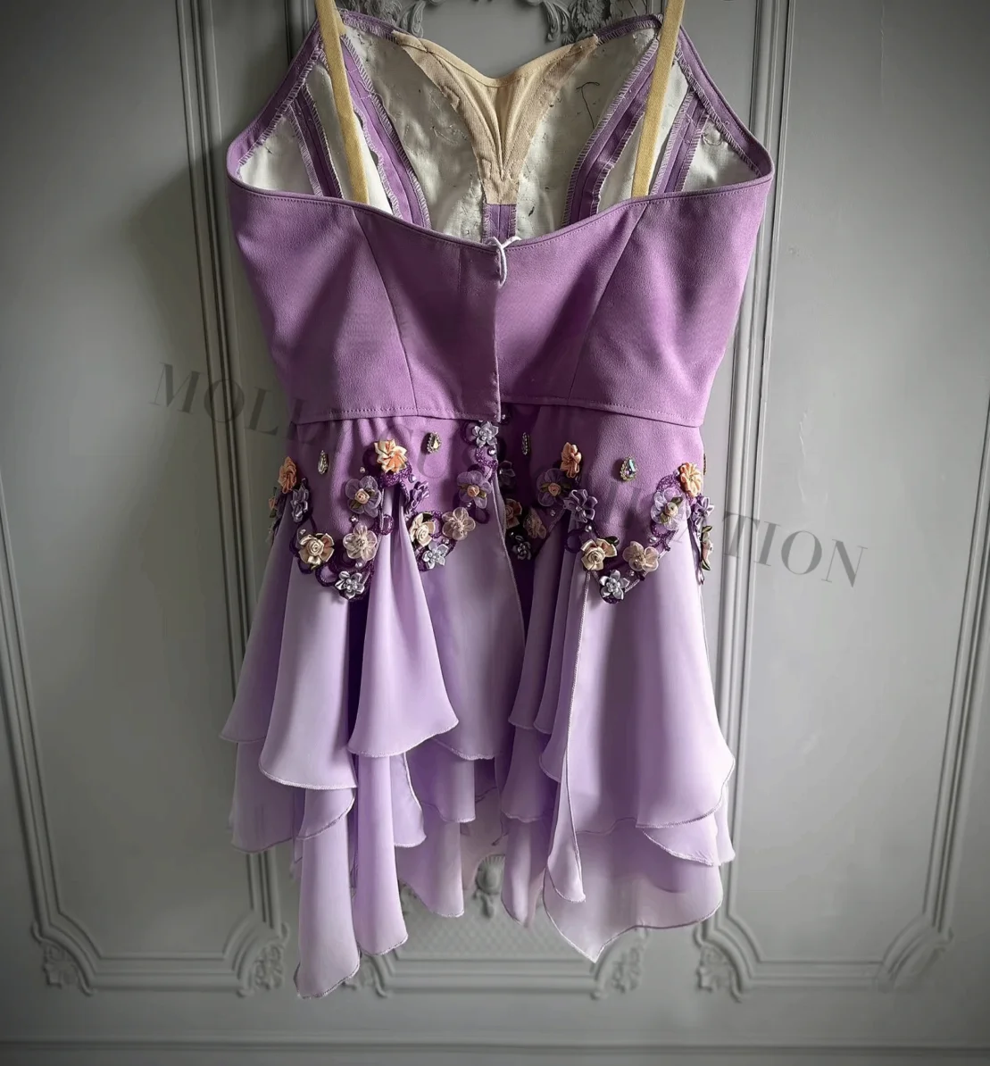 Hochwertiger, maßgeschneiderter neuer lila magischer Talisman-Chiffonrock für Amor-Ballett-Wettbewerbe für Erwachsene und Kinder – Detail 4
