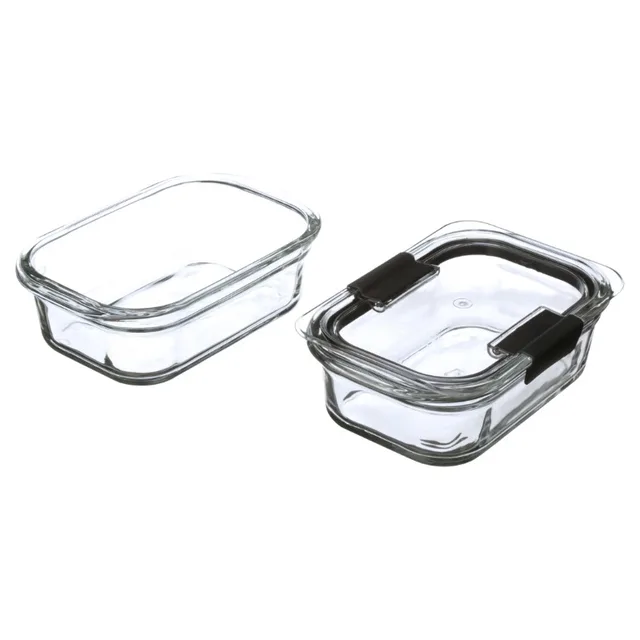 Rubbermaid Brilliance Glass Storage 3.2-Cup Food Containers with Lids, BPA  Free and Leak Proof, Medium, Clear, Pack of 4 - AliExpress