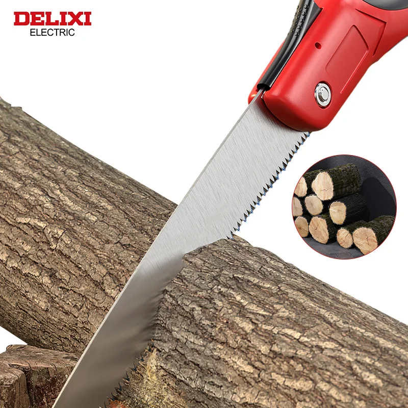 DELIXI ELECTRIC Folding Saw，SK9 steel One-button Folding Design，Sharp Cutting Wood,Camping,GardensPruning Saw,Tree Chopper Knife 6