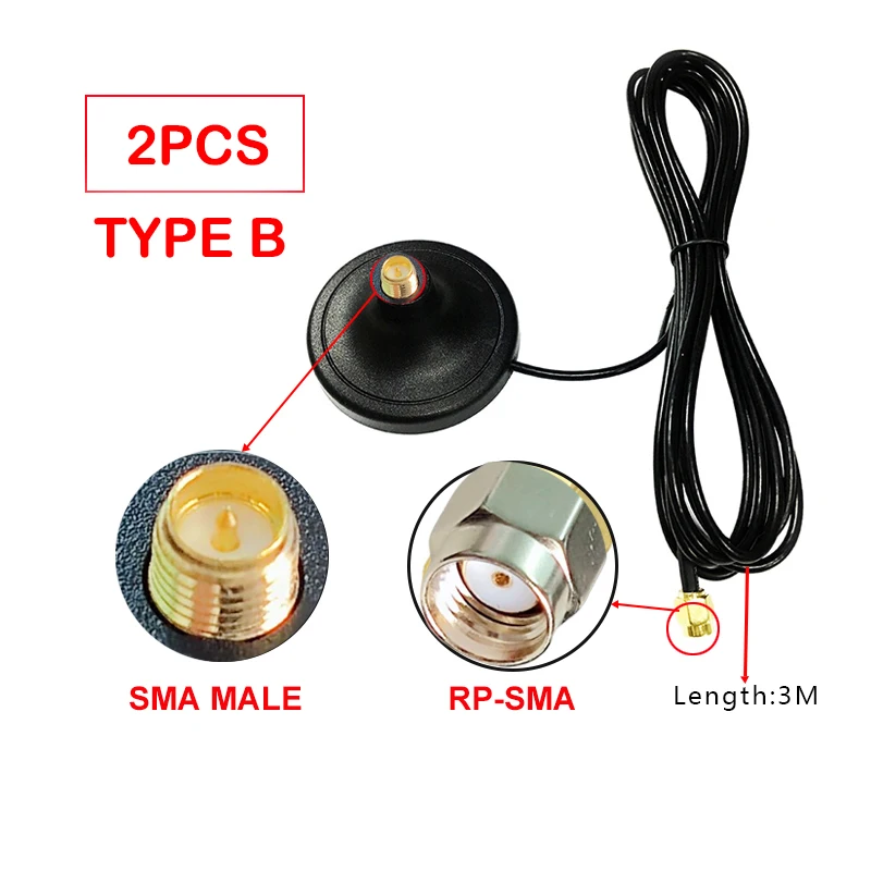 Câble Extension Antenne RP-SMA 3M + Kit 3 Adaptateurs - Compatible Routeur WiFi, Carte PCIe, Drone