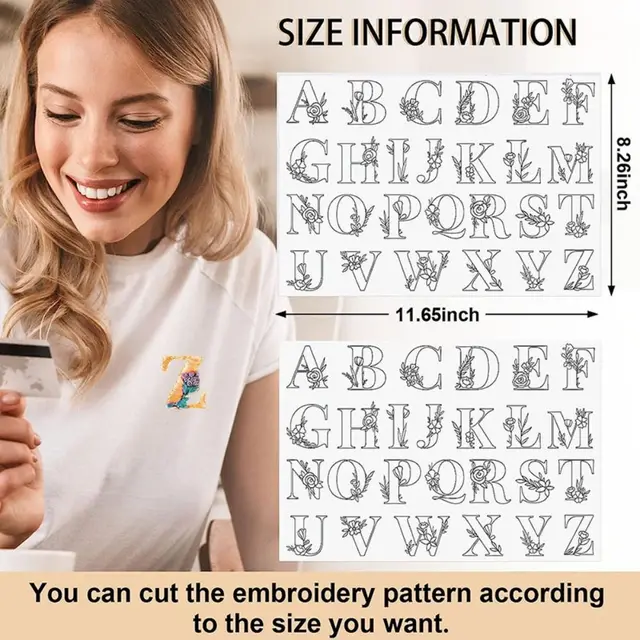 DIY Embroidery Dissolving Transfer Paper Stitching Stick Pattern Stabilizers Flowers and Leaf Designs Handmade Embroidery Crafts 6