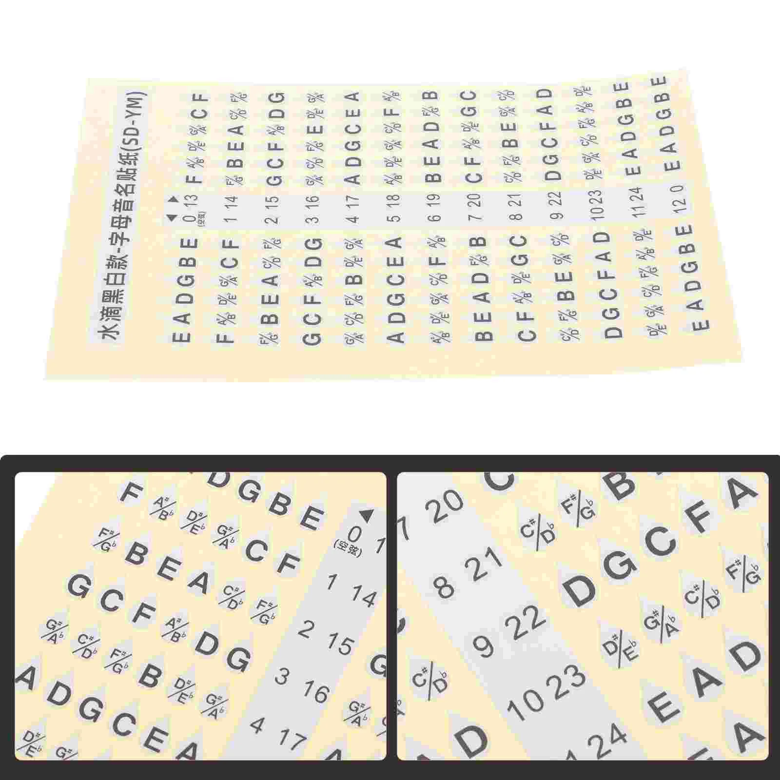 

2 Pcs Guitar Scales Sticker Learning Decal Stickers Fingering Instrument Accessory Decals Music Practice Tool Fretboard Notes