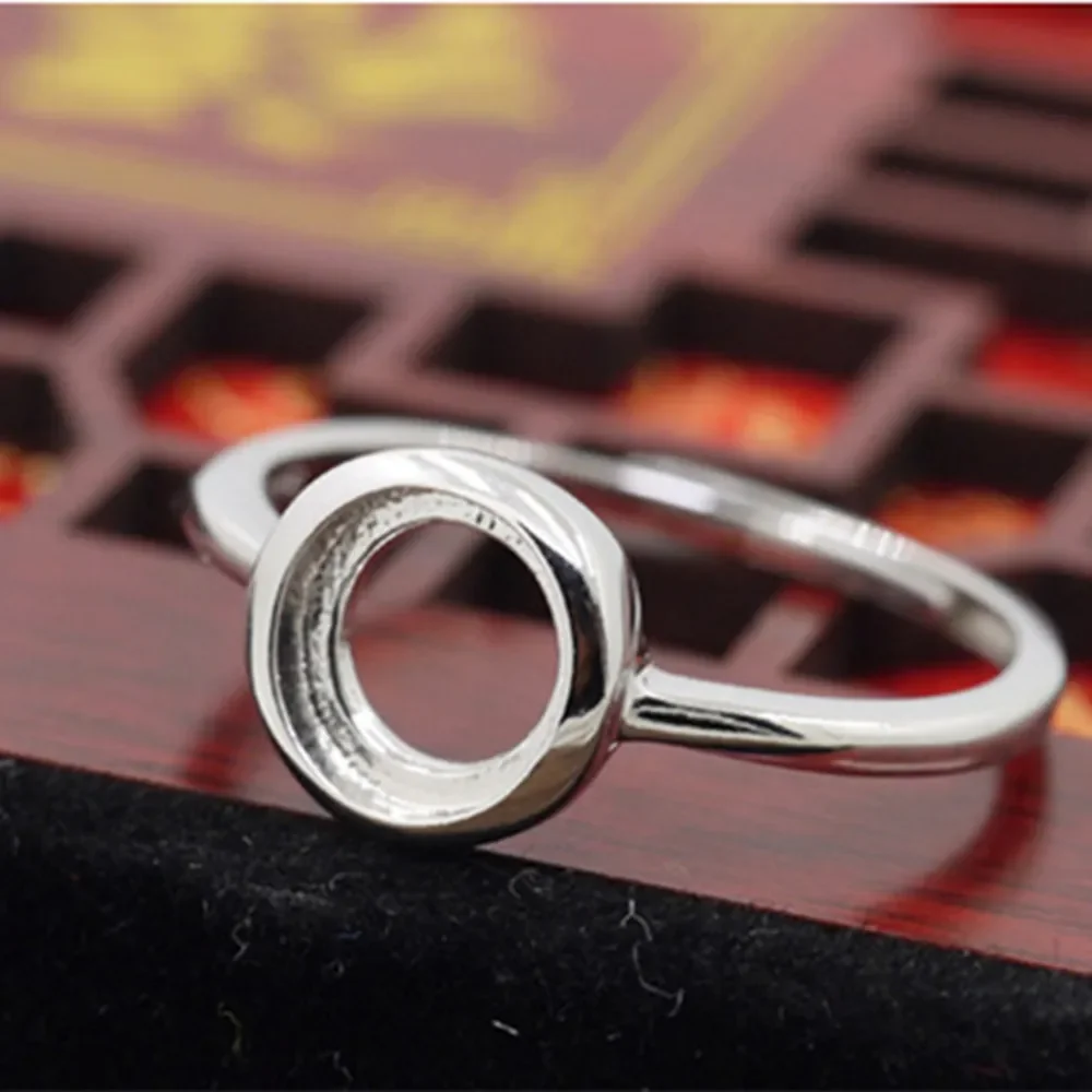 WEBEEDY Anillo Ajustable De Plata 925 Con Base De Anillo En Blanco