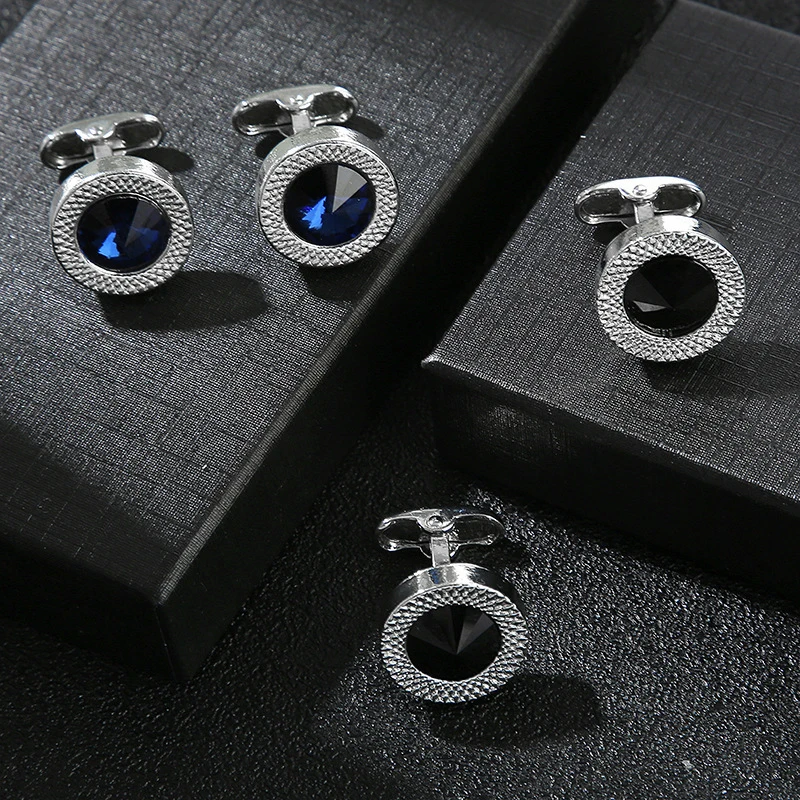 

Women Men Shirts Cufflink French Round Crystal Sleeve Buttons Decorative Vintage Metal Shirt Cuff Nails Suit Wedding Accessories