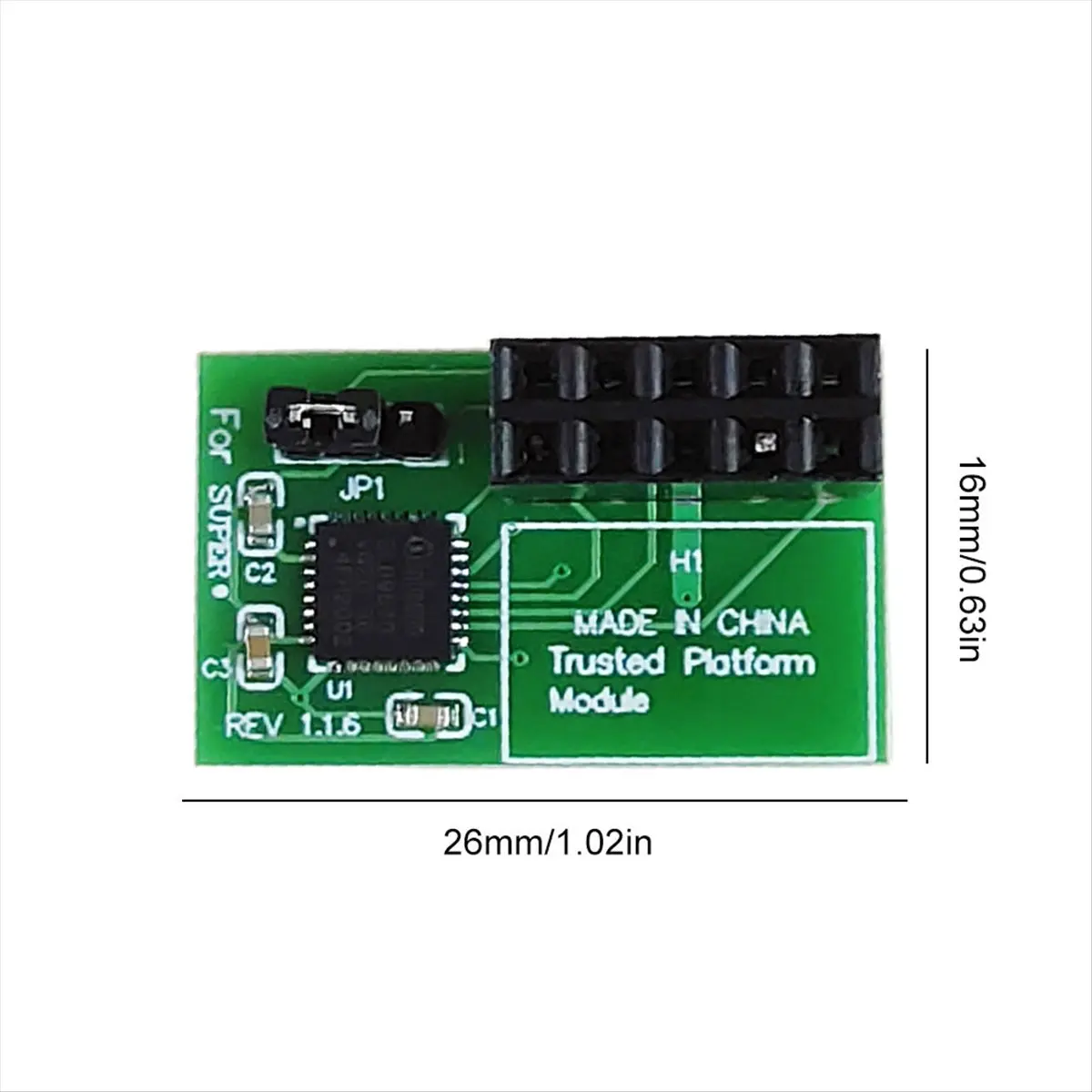 (N11R) 10핀 SPI TPM 2.0 모듈 트러스티드 플랫폼 TPM 2.0 수평형 트러스티드 플랫폼 모듈(SuperMicro-AOM-TPM-Parallel(B)용)