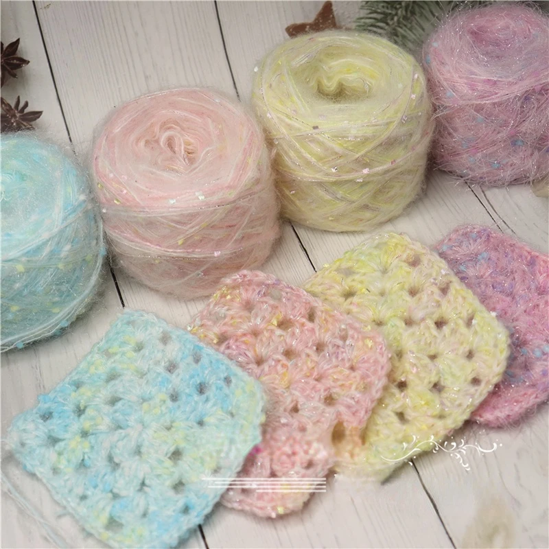 50G In Primo Piano Mahama Karon Color Section Tinto A Mano Tessuto Hyunya Bag Catcher Nappa Maglione Sciarpa Lana Mista A Mano Nuovo Prodotto Regalo