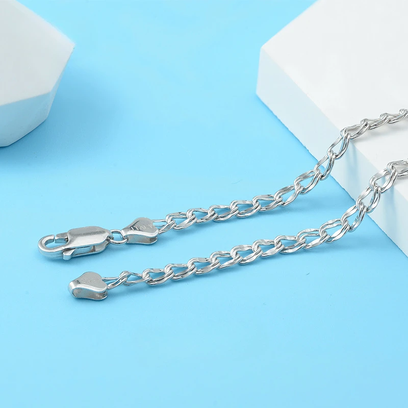 

S925 Sterling Silver 2024 New Anti Allergic Neutral Chain Men Women Minimalist Pendant Fashionable Hip-hop Jewelry Necklace Gift