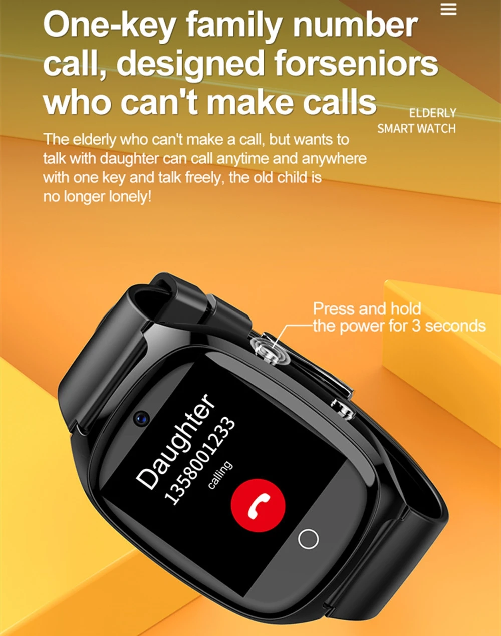 Watch For Old People Elderly Smart Watch For Senior Fall Detection