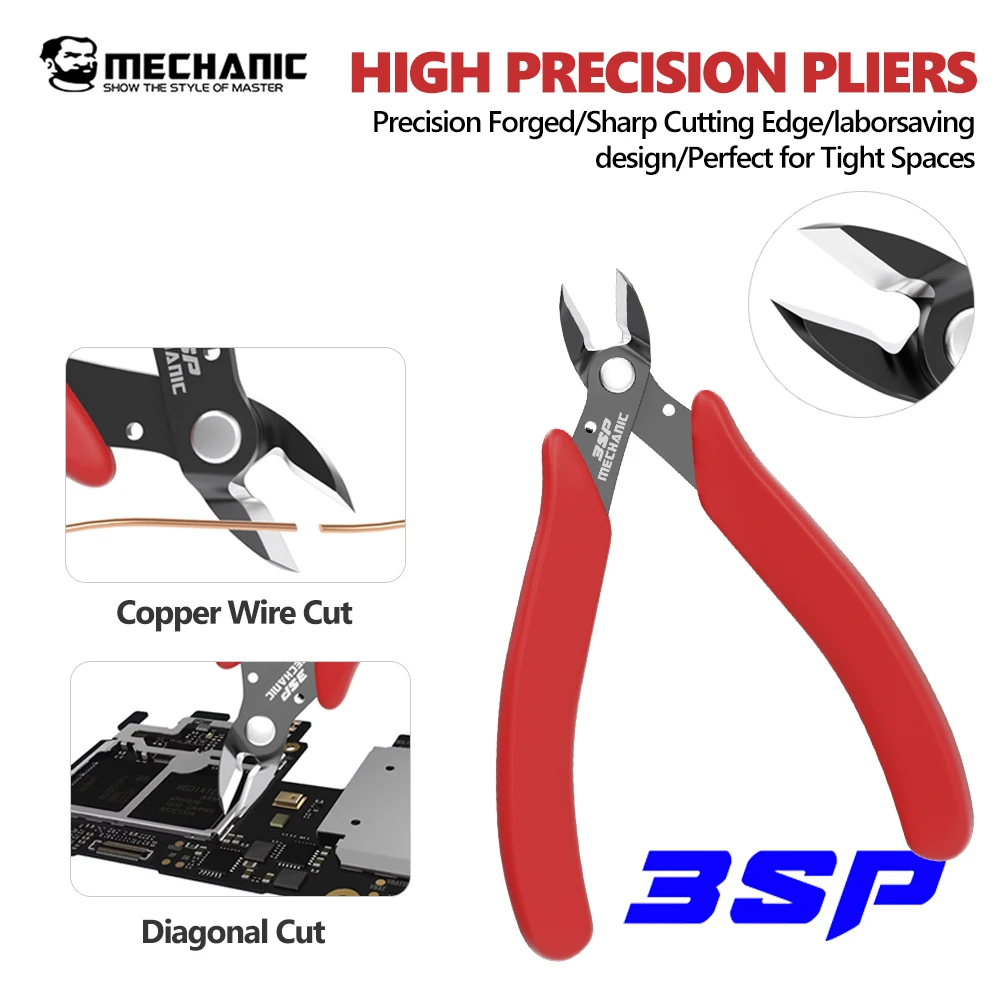 Precision cutting pliers 3SP high-hardness diagonal cutter for phone repair copper wire plastic shield shearing