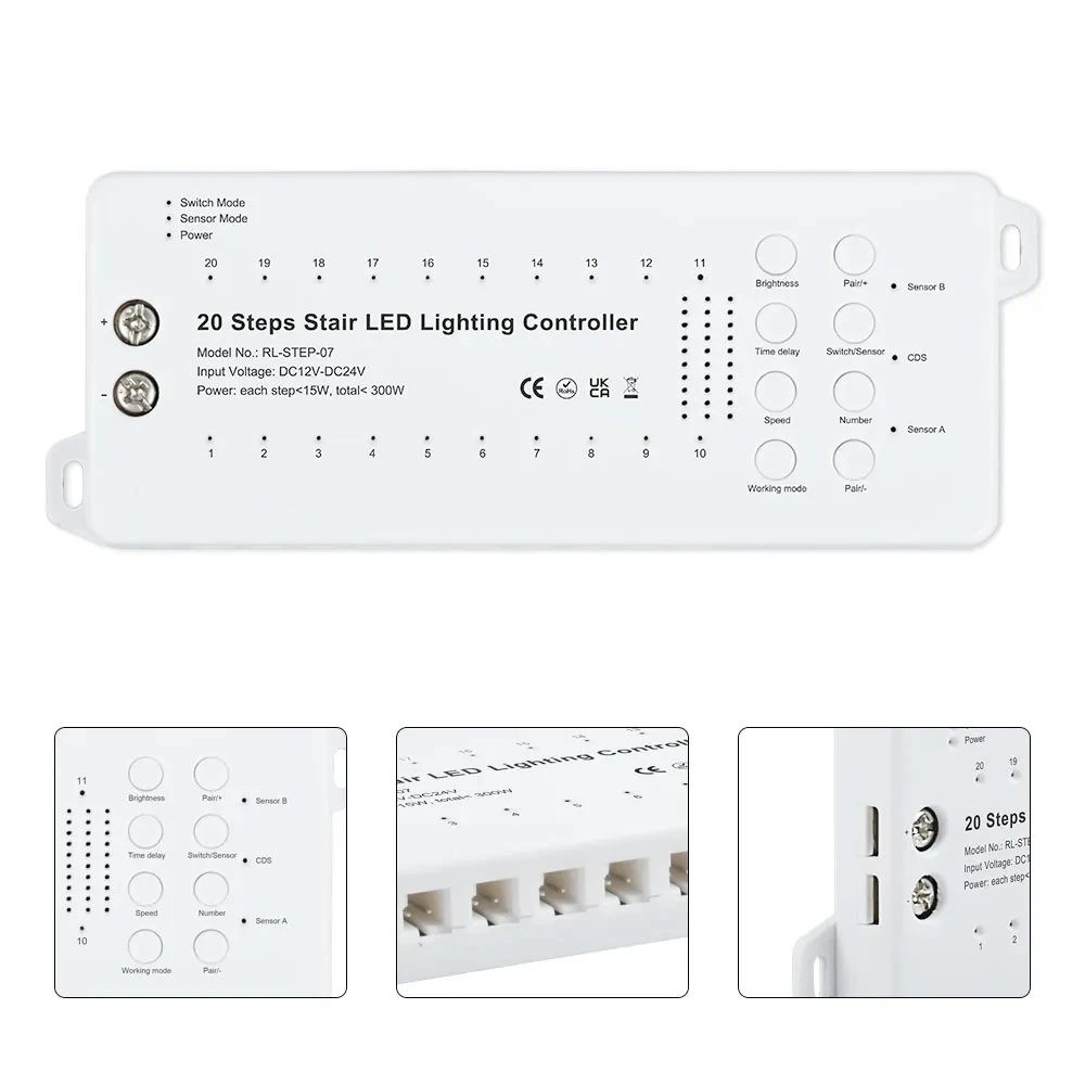 LED Strip Controller LED Stair Strip Light With Sensor 1-20 Steps Motion Sensor Stair Light Strip Staircase Lighting Decor