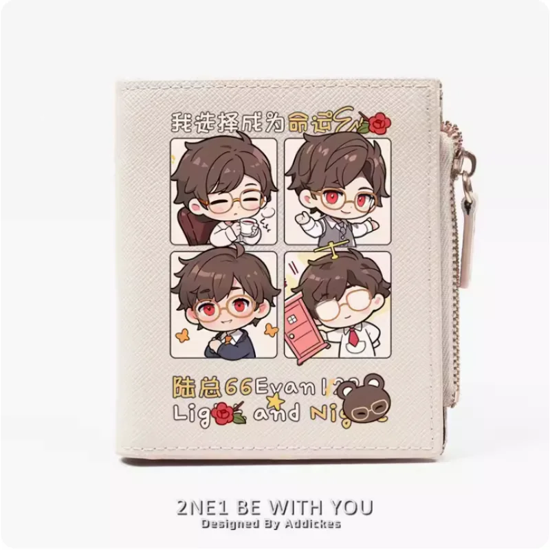 

Anime Light and Night Evan Zipper Wallet Fold Bag Multi Card Coin Pocket Holder Fashion Kids Wallets Gift