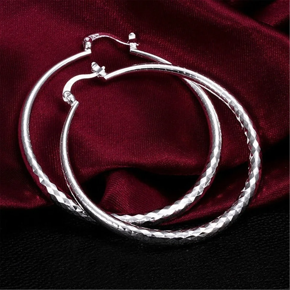 High quality 925 Sterling Silver charms 7CM Big circle hoop