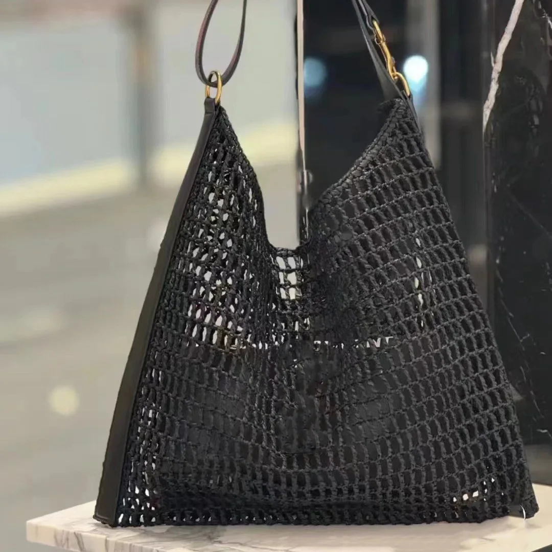 YS 2024 New Portable Large CapaCity Three-dimensional Flower Shaped ToTe Grass Woven Single Shoulder Women's Bag,