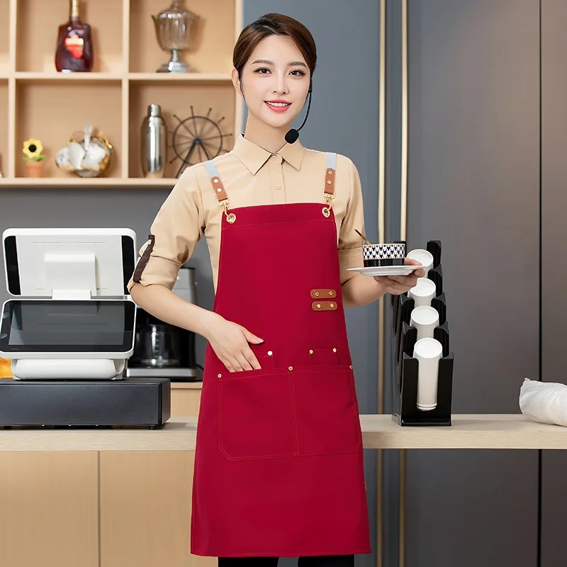 Apron Waterproof Oil Proof Catering Supermarket Restaurant Fruit Shop Family Milk Tea Work Clothes for Both Men and Women 7 Seabab3902dab4b59a62ed62a183fc21cD