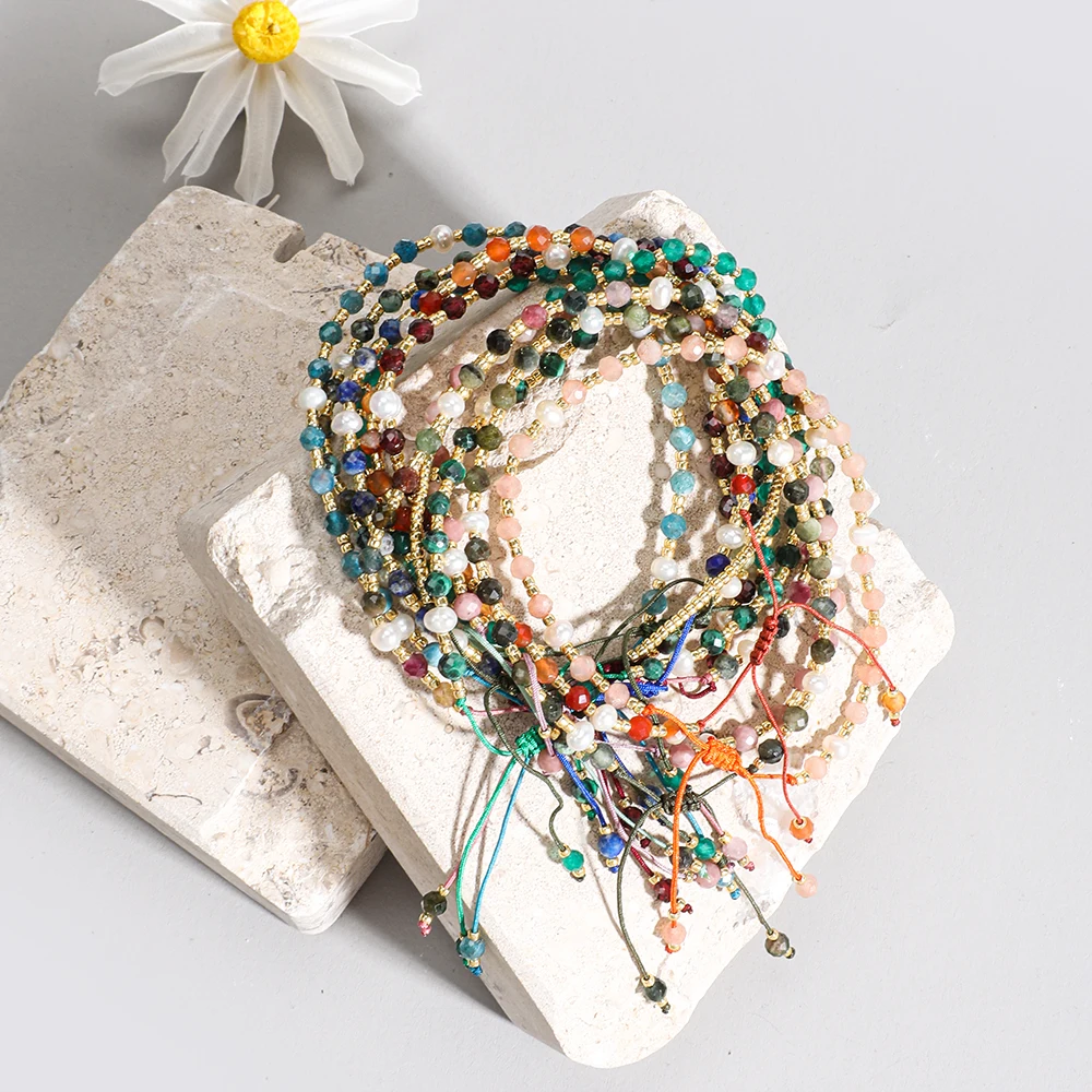 ブレスレット Semi Precious Beads Bracelet #7920 Amazon.com: BOMAIL 5PCS Semi-Precious Gemstone Bracelet