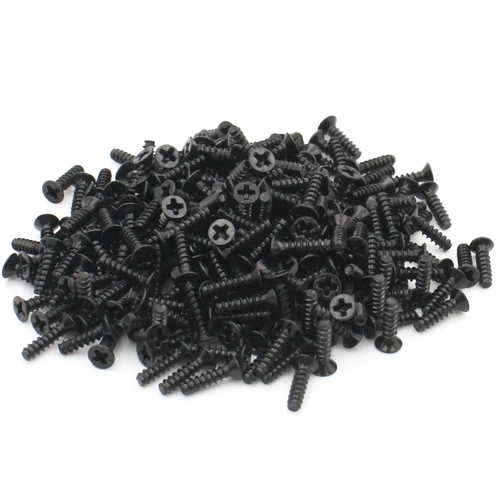 Black Carbon Steel Mini Screw 100pcs M1 M1.2 M2 M2.3 M2.6 M3 M4 M5 Cross Recessed Countersunk Head Self-tapping Screw self tapping screw,tapping screws