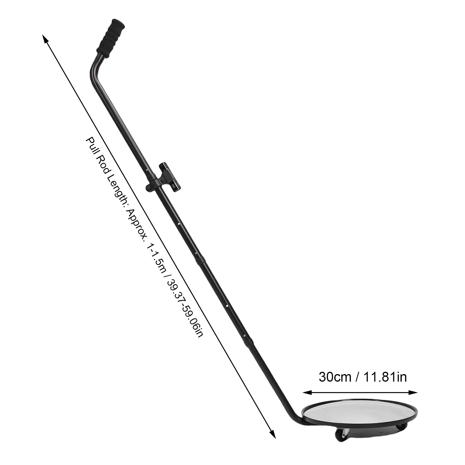 자동차 하부 검사 거울 30cm 직경 텔레스코핑 볼록 검색 거울 3개의 바퀴와 LED 손전등 포함