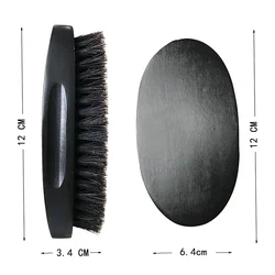 Men's Boar Bristle Hair & Beard Grooming Brush with Wooden Comb (B)