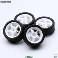 SpeedCG 1/64 ABS Wheels Modified Parts with Rubber Tire Type F Modified 11mm For Model Car Racing Vehicle Toy Hotwheels Tomica 1
