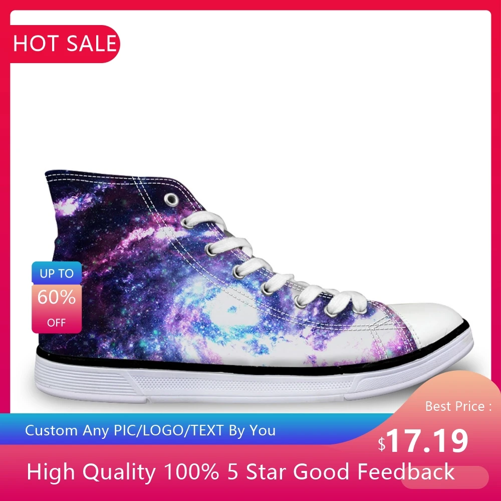 

Spring Autumn Lace-up Skid-Proof Canvas Ladies Shoes 3D Starry Sky Pattern for Girls Students Casual Sneakers Flats Shoes