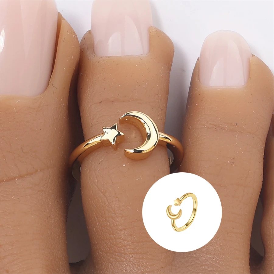 

Women's New Summer Beach Wind Gold Silver Color Star Moon Foot Ring Classic Fashion Trend Gift Daily Wear Girls Jewelry