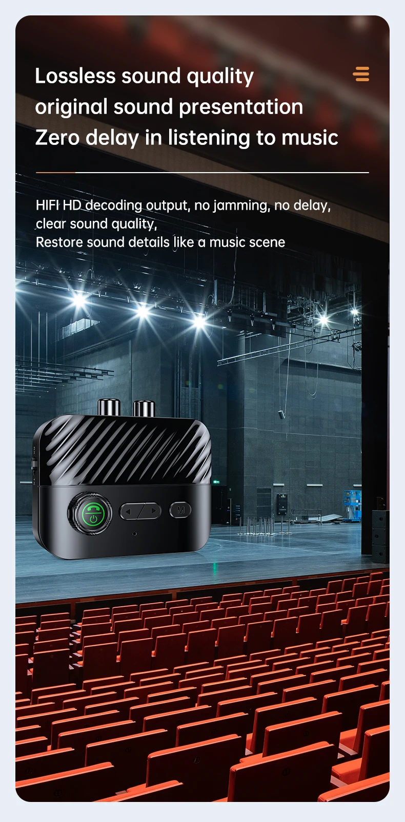 Bluetooth 5.3 Audio Receiver Transmitter Wireless Audio Adapter RCA/AUX/TF Card/
